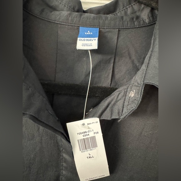 Old Navy Mini Swing Shirt Dress in Black 100% Cotton Large Tall - Picture 7 of 12